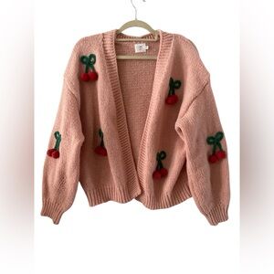 NWOT Luna Ivy PINK CHERRY CARDIGAN SIZE S